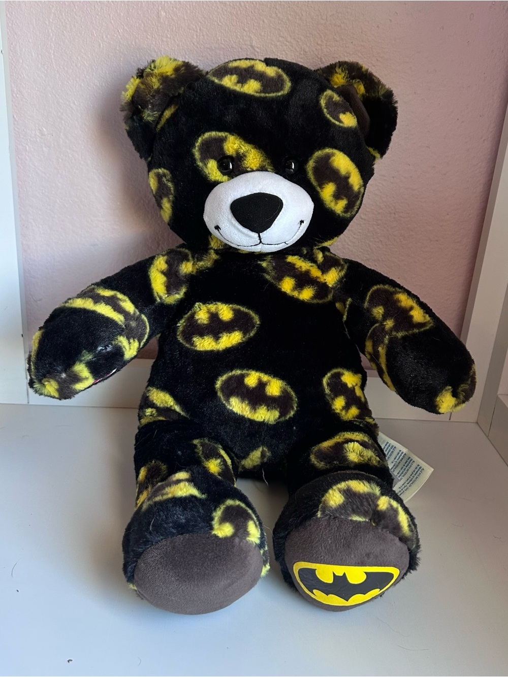 Build-A-Bear Batman Logo Plush Bear - Black & Yellow